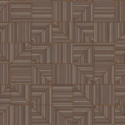 Brown Modern Geometric Shapes Wallpaper, Embossed Rich Textured Contemporary Wallcovering - Walloro High End Wallcoverings & More