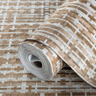 Brown Realistic Basket Weave Wallpaper, 3D Deep Embossed Premium Wallcovering - Walloro High End Wallcoverings & More