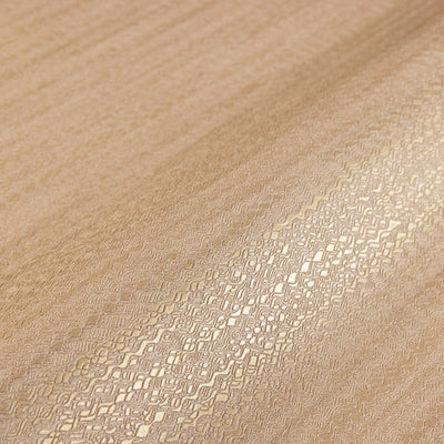 Brown Shiny 3D Embossed Striped Wallpaper, Plain Color Textured Wall Paper - Walloro High End Wallcoverings & More