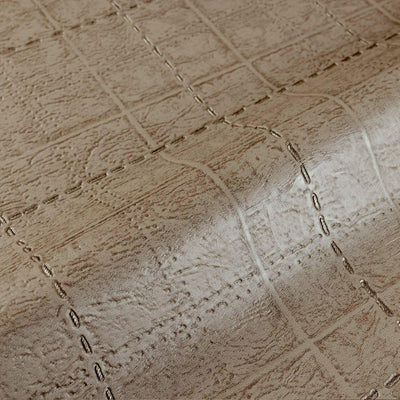 Brown Stitch Embossed Geometric Cubic Light Gray,Home Wall Decor, Aesthetic Wallpaper, Textured Wallcovering Non-Adhesive and Non-Peel - Walloro High End Wallcoverings & More