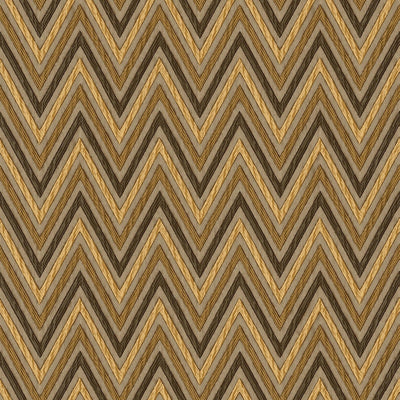 Chevron Wallpaper, Brown, Yellow Geometric Deep Embossed Zigzag Pattern Geometric Wallcovering - Walloro High End Wallcoverings & More