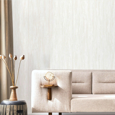 Contemporary Plain Textured Wallpaper, White Elegant Distressed Design, Washable, Large 114 sq ft Roll - Walloro High End Wallcoverings & More