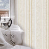 Cream Conetmporary Stripe Pattern Embossed Wallpaper, Professional Luxury Striped Wall Paper - Walloro High End Wallcoverings & More