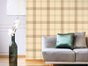 Cream Large Plaid Textured Wallpaper, Tartan Fabric Pattern Classical Modern Non-Pasted Wallcovering - Walloro High End Wallcoverings & More