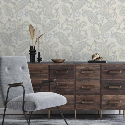 Cream Luxury Paisley Deep Embossed Wallpaper, Traditional Rich Textured Wallcovering - Walloro High End Wallcoverings & More