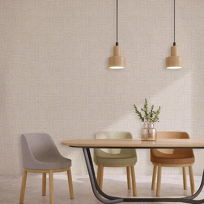 Cream Modern Geometric Shapes Wallpaper, Embossed Rich Textured Contemporary Wallcovering - Walloro High End Wallcoverings & More