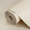 Cream Shiny 3D Embossed Striped Wallpaper, Plain Color Textured Wall Paper - Walloro High End Wallcoverings & More