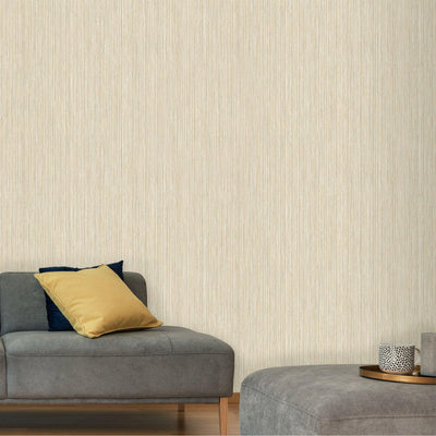 Cream Stylish Thin Stripes Wallpaper, 3D Deep Embossed Wallcovering for Interior Design Ideas - Walloro High End Wallcoverings & More