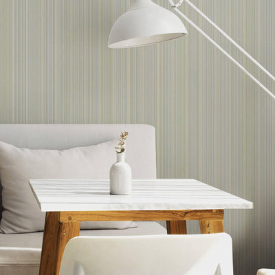 Cream Thin Striped 3D Embossed Wallpaper, Stylish Fabric Like Patterns Wallcovering - Walloro High End Wallcoverings & More