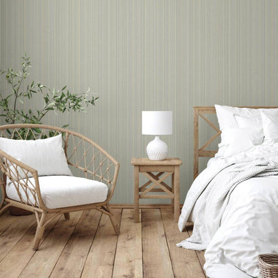 Cream Thin Striped 3D Embossed Wallpaper, Stylish Fabric Like Patterns Wallcovering - Walloro High End Wallcoverings & More