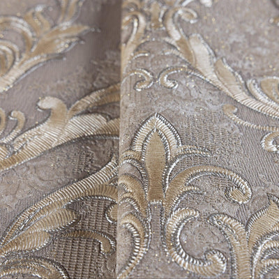 Damask Deep Embossed Wallpaper, Tan, Gold Luxury 3D Non-Pasted Wallcovering, Shimmering, Traditional Non-Woven Wall Decor - Walloro High End Wallcoverings & More