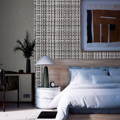 Dark Brown Realistic Basket Weave Wallpaper, 3D Deep Embossed Premium Wallcovering - Walloro High End Wallcoverings & More