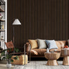 Dark Brown Wood Panel Look Wallpaper, 3D Embossed textured Wooden Pattern Wallcovering, Modern, Stylish - Walloro High End Wallcoverings & More