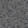 Dark Gray Black Luxury Leaves Solid Color Shades Wallpaper, Deep Embossed Flocked Velvet Feeling Design - Walloro High End Wallcoverings & More