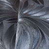 Dark Gray Black Luxury Leaves Solid Color Shades Wallpaper, Deep Embossed Flocked Velvet Feeling Design - Walloro High End Wallcoverings & More