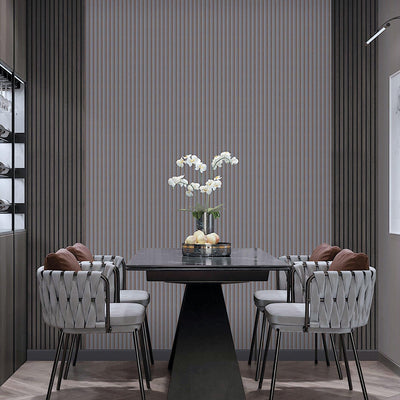 Dark Gray Timeless Quilted Feel Wallpaper, Deep Embossed Chevron Basket Weave Wallcovering, Jute Design - Walloro High End Wallcoverings & More