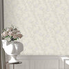 Decorative Gray Flowered Embossed Wallpaper, Home Wall Decor, Aesthetic Wallpaper, Textured Wallcovering Non-Adhesive - 41.7”W X 393”H - Walloro High End Wallcoverings & More