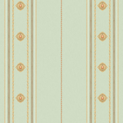 Decorative Striped Embossed Wallpaper, Lime Green, Gold 3D Boho Art Deco Ornate Home Wall Decor, Washable, Durable - Walloro High End Wallcoverings & More