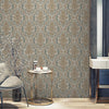 Deep Embossed Sparkling Damask Wallpaper, Stylish Brown Blue Glittering Luxury Fabric Feel Vivid Colors, Home Commercial Use, Easy Clean, Water Resistant - Walloro High End Wallcoverings & More