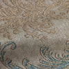 Deep Embossed Sparkling Damask Wallpaper, Stylish Brown Blue Glittering Luxury Fabric Feel Vivid Colors, Home Commercial Use, Easy Clean, Water Resistant - Walloro High End Wallcoverings & More