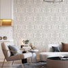 Deep Embossed Sparkling Damask Wallpaper, Stylish White Glittering Luxury Fabric Feel Vivid Colors, Home Commercial Use, Easy Clean, Water Resistant - Walloro High End Wallcoverings & More