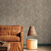 Distressed Metallic Wallpaper, Beige 3D Deep Embossed Shiny Rustic Aged Industrial Design - Walloro High End Wallcoverings & More