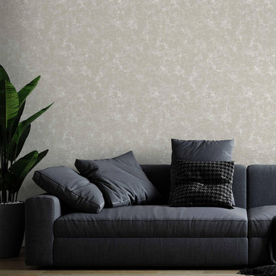 Elegant 3D Embossed Wallpaper, Light Tan Plain Color Distressed Pattern Modern Abstract Wallcovering, Sturdy Large 114 sq ft Roll - Walloro High End Wallcoverings & More