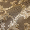 Elegant Brown Damask Deep Embossed Wallpaper, 3D Textured Dark Wallcovering, Traditional, Extra Large 114 sq ft Roll, Washable, Luxury - Walloro High End Wallcoverings & More