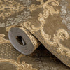 Elegant Brown Damask Deep Embossed Wallpaper, 3D Textured Dark Wallcovering, Traditional, Extra Large 114 sq ft Roll, Washable, Luxury - Walloro High End Wallcoverings & More