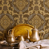 Elegant Brown Damask Deep Embossed Wallpaper, 3D Textured Dark Wallcovering, Traditional, Extra Large 114 sq ft Roll, Washable, Luxury - Walloro High End Wallcoverings & More