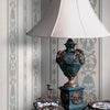 Elegant Deep Embossed Striped Wallpaper, Shiny Light Blue Damask 3D Textured Wallcovering, Traditional, Large 114 sq ft Roll, Accent Wall - Walloro High End Wallcoverings & More