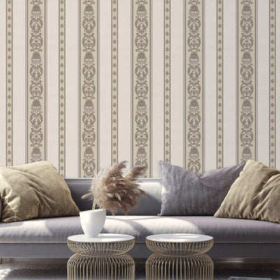 Elegant Deep Embossed Wallpaper, Shimmering Damask 3D Textured Wallcovering, Traditional, Large 114 sq ft Roll, Accent Wall, Washable, Decor - Walloro High End Wallcoverings & More