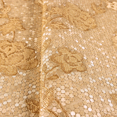 Elegant Golden Pattern Flowered Embossed Wallpaper, Home Wall Decor, Aesthetic Wallpaper, Textured Wallcovering Non-Adhesive and Non-Peel - Walloro High End Wallcoverings & More