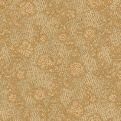 Elegant Golden Pattern Flowered Embossed Wallpaper, Home Wall Decor, Aesthetic Wallpaper, Textured Wallcovering Non-Adhesive and Non-Peel - Walloro High End Wallcoverings & More