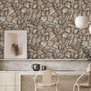 Elegant Realistic Stone Effect Wallpaper, Tan, Brown Deep Embossed Wall Decor Accent, Aesthetic Textured Wallcovering, - Walloro High End Wallcoverings & More