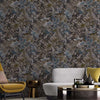 Embossed Marbled Teal Black Wallpaper, Home Wall Decor, Shiny Wallpaper, Textured Wallcovering Non-Adhesive and Non-Peel and Stick, 177 sqft - Walloro High End Wallcoverings & More