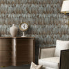 Exotic Feathers Pattern Embossed Wallpaper, Brown Neutral Tropical 3D Textured Birds Wallcovering - Walloro High End Wallcoverings & More