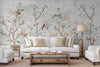 Extra Large Chinoiserie Floral Wallpaper, Birds Blossom Wall Mural, Custom Size, Luxury, Modern Wall Paper, Non-Pasted, Washable, Removable - Walloro High End Wallcoverings & More