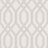 Geometric Wallpaper, 3D Embossed Modern Flocked Wallcovering, White, Silver Fabric Touch Contemporary Washable, Extra Large 177 sq ft Roll - Walloro High End Wallcoverings & More