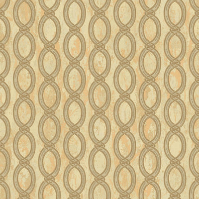 Gold Geometric Chain Pattern Wallpaper, Deep Embossed Stylish Sparkling Luxury Design - Walloro High End Wallcoverings & More