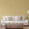 Gold Geometric Chain Pattern Wallpaper, Deep Embossed Stylish Sparkling Luxury Design - Walloro High End Wallcoverings & More