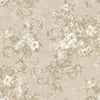 Gray Flowered Beige Embossed Wallpaper, Home Wall Decor, Aesthetic Wallpaper, Textured Wallcovering Non-Adhesive- 41.7”W X 393”H - Walloro High End Wallcoverings & More