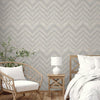 Gray Large Modern Chevron 3D Embossed Wallpaper, Modern Rich Textured Wallcovering - Walloro High End Wallcoverings & More