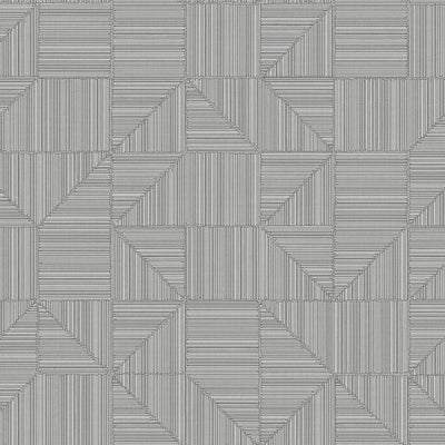 Gray Modern Geometric Shapes Wallpaper, Embossed Rich Textured Contemporary Wallcovering - Walloro High End Wallcoverings & More