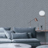 Gray Shiny Chevron Wallpaper, Deep Embossed Luxury Shimmering Geometric Pattern Wall Paper, Large Non-Pasted 114 sq ft Roll - Walloro High End Wallcoverings & More