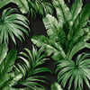 Green Black Palm Trees Embossed Wallpaper, Rich Textured Wallcovering, Large 114 sq ft Roll, Washable, Sturdy, Plants Leaves, Green Wall Decor - Walloro High End Wallcoverings & More