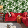 Green Palm Trees Embossed Wallpaper, Rich Textured Wallcovering, Large 114 sq ft Roll, Washable, Sturdy, Plants Leaves, Green Wall Decor - Walloro High End Wallcoverings & More