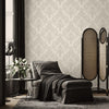 Italian Damask Embossed Wallpaper, Off White Sparkling Neutral Colors Luxury Wallcovering, 3D Textured, Non-Woven, Non-Pasted - Walloro High End Wallcoverings & More