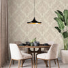 Italian Damask Embossed Wallpaper, Sparkling Neutral Colors Luxury Wallcovering - Walloro High End Wallcoverings & More