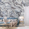 Large Marble Wall Mural, Marbled Wall Paper, Oversized Silver Wall Art, Non-Woven, Non-Pasted, Removable, Large Abstract Wall Print Art - Walloro High End Wallcoverings & More